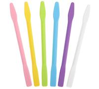 SHINEOFI 6 pièces Silicone Stirring Rods For Facial Mask Mixing Reusable Cosmetic Stir Sticks For DIY Makeup Soft Durable Mask Applicators Random Colors Réutilisable Couleur Aléatoire