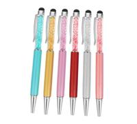 SHINEOFI 6 Pièces Stylet à Écran Tactile Cristal Diamant Stylus Capacitif et Stylo à Bille Métallique pour et Smartphones Couleurs Aléatoires Couleur Aléatoire