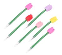 SHINEOFI 6 Pièces Stylos à Bille Tulipe Décoratifs, Plastique, Bureau | Style Simple et Charmant, Usage Maison ou Comptoir, pour Papier de Cahier et Décoration Couleur Aléatoire