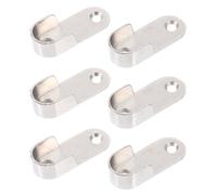 SHINEOFI 6 Pièces Support D'embout de Tringle à Penderie, de de Placard | Douille de Tige, Brides de Supports de Tiges, Alliage Argenté, Salle de Bain et Buanderie