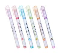 SHINEOFI 6 Pièces Surligneurs Fantaisie 6 Couleurs à Rouleau | ABS Compact, Décor de Carnets et Coloriage, Usage Facile pour Enseignants et Loisirs Créatifs