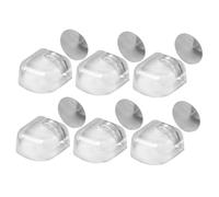 SHINEOFI 6 Pièces Transparent Magnetic Door Stopper Set For Floor Mounting Soft Silicone Wall Protector With Adhesive Shock Absorbent Reusable Door Holder For Home And Office