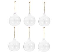 SHINEOFI 6 pièces Vase Verre Suspendu Transparent Boule pour Plantes Micro Paysage Décoration Intérieure