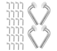SHINEOFI 60 Pièces Clips D'angle Métalliques en Acier Argenté pour Rayonnage L Forme, Tête Plate et Pliage, Augmentant la Capacité de Charge pour Usage Domestique et Entrepôt