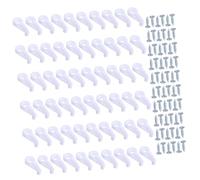 SHINEOFI 60 Pièces Clips de Fixation pour Miroirs Sans Cadre Pinces Plastique Résistantes avec Vis Supports de Verre Antidérapants pour Portes Armoire Montage Stable et Facile pour Projets