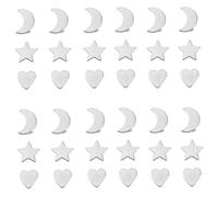 SHINEOFI 60 pièces Perles Connecteurs Alliage pour Bijoux DIY Formes Lune Cœur Étoile Légères et Résistantes pour Bracelets et Artisanales