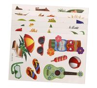 SHINEOFI 6feuilles Temporaires Étanches Hawaïens Stickers Décoratifs Pour Fête Plage Set De Autocollants Pour Bras Et Cou Design Unique Pour Adultes