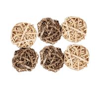 SHINEOFI 6pièces Jouet à Mâcher pour Lapin Balle Herbe pour Chinchillas Accessoire pour Petit Animal Suspendre Amusant Intérieur Mordre Fourrage