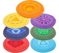 SHINEOFI 7 Pièces Coussin Bol Chantant Tibétain Brodé la Main en Polyester, Robuste et Facile à Transporter, Support Décoratif pour Contemplation et Yoga Plusieurs styles