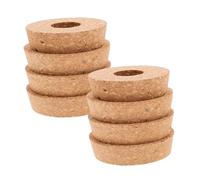 SHINEOFI 8 Pièces Couvercles Liège pour Hydroponie avec Trou Central Bouchons Bois Réutilisables pour Vases Transparents de Culture Hydroponique Compatibles Bocaux Mason et Propagation