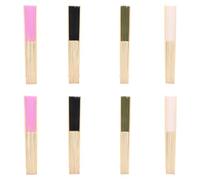 SHINEOFI 8 Pièces Éventail Pliant en Tissu Uni 7 Pouces Structure en Bambou, Accessoire Décoratif et Portable pour Scène de Performance ou Cosplay