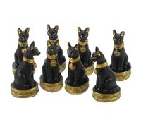 SHINEOFI 8 pièces Figurines Miniatures Chat Égyptien Résine Décor Micro Jardin Statues Animales Petites pour Décoration Intérieure et Extérieure
