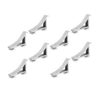 SHINEOFI 8 pièces Lot de Pinces Aluminium pour Étagère de Réfrigérateur Support Robuste Facile à Installer pour Clayette Frigo et Congélateur Clips Métalliques pour Étagère Frigorifique