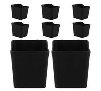 SHINEOFI 8 Pièces Organisateur D'établi Multifonctionnel en Abs Noir Tasses à Panneau Perforé, Solution de Rangement pour Garage et Atelier