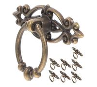 SHINEOFI 8 Pièces poignée rétro tiges de traction armoire de style européen vintage Boutons de l'armoire rétro poignées de tiroir de zinc Brun