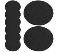 SHINEOFI 8 Pièces Tapis Porte-Parfum Rond Noir en Coton et Aluminium | Plaque pour Brûleur de Parfum, Support Portable, Fond Aluminium, Usage Spa et Autel, pour Plateaux