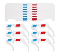 SHINEOFI 80 Lunettes 3D Anaglyphes Rouges et Cyan en Carton Pliables, Légères et Jetables, Monture Blanche Plate, Accessoires Cinéma pour Films, Télévision et Vidéos 3D à Domicile