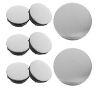 SHINEOFI 8pcs Cache-trou de Robinet en Acier Inoxydable Argenté, Couvercle Rond pour Évier Cuisine, Adapté aux Plans de Travail, Améliore L'esthétique