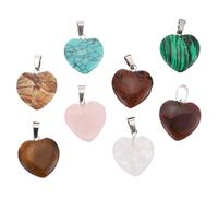SHINEOFI 8pièces Pendentif Cristal Forme Cœur Breloques Pierres Naturelles Pour Bijoux Accessoires Création Colliers Et Bracelets