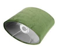 SHINEOFI Abat-Jour Ovale en Tissu Velours Vert Foncé Compatible E27 E14 Lampe de Table et Lampadaire Abat-Jour de Remplacement Décoratif pour Salon Chambre et Bureau