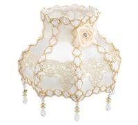 SHINEOFI Abat-Jour Vintage en Tissu Européen E27 Forme en Toupie à Franges pour Lampe de Table ou Lampadaire Décoration Rétro 1 Pièce