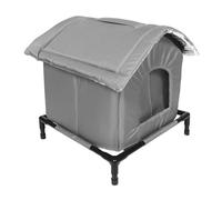 SHINEOFI Abri pour Chats Errants Surélevé et Isolé Niche Extérieure Étanche et Fermée Maison Protectrice pour Animaux Refuge Hivernal pour Petits Félins Jardin ou Terrasse