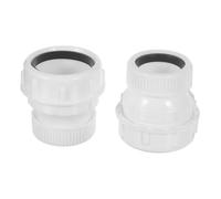 SHINEOFI Adaptateur de Canalisation Raccord Flexible Étanche pour Salle de Bain en Pp Blanc 30 à 45mm, Lot de 2 Pièces pour Plomberie Sanitaire