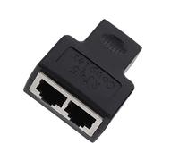 SHINEOFI Adaptateur Répartiteur Plastique 1 à 2 Connecteurs Ethernet Maison Bureau Câble Réseau Double Sortie Solide Sûre