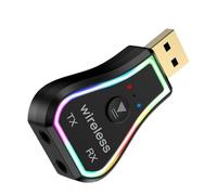SHINEOFI Adaptateur USB pour Voiture avec Récepteur et Émetteur Audio Lumière Ambiance Colorée Compatible TV Pc et Smartphones