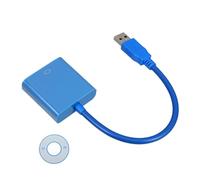 SHINEOFI Adaptateur USB vers Vga Câble de Connectivité pour Écran Externe Compatible avec Windows Alimentation Externe Couleur Bleue