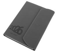 SHINEOFI Agenda Journalier 2026 Carnet de Planification Quotidien Gris Format Compact Pages Datées Couverture Cuir PU Résistante Agenda Organisation Bureau École et Vie Personnelle