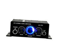 SHINEOFI Amplificateur Audio Numérique Stéréo 12v Ak270 pour Haut-parleurs Passifs, Mini Ampli Compact, Réglage Aigus et Basses, Compatible TV et Ordinateur, Utilisation Multimédia