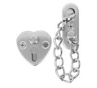 SHINEOFI Anti-theft Door Chain Lock With Adjustable Ring Buckle Stainless Steel No-drill Security Latch For Home And Hotel Safety Heart-shaped Design Internal Use