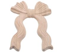SHINEOFI Applique en Bois Beige de Nœud Papillon Sculpté, Décoration Murale Élégante Européenne pour Meubles, Installation Facile et Solide pour Chambre