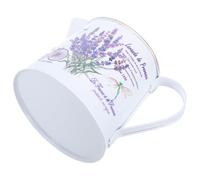 SHINEOFI Arrosoir en Fer Imprimé Lavande 11xh13 Cm, Vase Décoratif Multifonction Intérieur et Extérieur, Vase Métal avec Anses pour Plantes, Cache-Pot Vintage pour Jardin et Maison