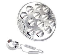 SHINEOFI Assiette à Escargots 12 Trous en Acier Inoxydable Alimentaire Lot de 2 set de Plaques à Compartiments pour Fruits de Mer Plat de Cuisson pour Barbecue et Usage Domestique