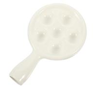 SHINEOFI Assiette à Escargots en Céramique 7 Pouces avec Fentes Multiples pour Cuisson Uniforme Plat de Service Polyvalent pour Escargots Fruits de Mer et Desserts Adapté Maison et