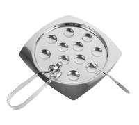 SHINEOFI Assiette à Escargots Inox avec Compartiments Multiples pour Cuisson Au Four Plateau Têtes avec Pince et Fourchette Service Complet pour Fruits de Mer et Réunions Familiales
