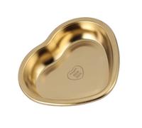 SHINEOFI Assiette de Service en Acier Inoxydable 304 Forme Cœur Petite Taille Couleur Or Clair Plat à Collation Multi-Usages pour Desserts Fruits et Barbecue Compatible Réutilisable