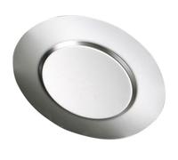 SHINEOFI Assiette Ronde en Acier Inoxydable 14 Cm Plaque Peu Profonde Argentée Assiette Cuisine Multifonction pour Dîner Barbecue et Pique-niques Robustes et Légères
