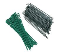 SHINEOFI Attaches de Jardin Flexibles Vertes pour Plantes - Lot de 300 Pièces - Attaches Réglables en Plastique Souple pour Arbustes Tuteurage et Support Végétal Extérieur