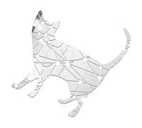 SHINEOFI Autocollant Mural Miroir Acrylique Chat Géométrique Décoratif et pour Chambre Salon Facile à Nettoyer et Installer