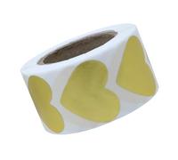SHINEOFI Autocollants Autocollants de Cœur Doré 500 Pièces en Rouleau Étiquettes de Remerciement en Papier Adhésif pour Boulangerie Sachets de Bonbons et Décoration Artisanale