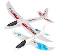 SHINEOFI Avion Jouet, Lot de 2 Grands Planeurs en Mousse à Lancer pour Enfants, Parfaits pour Jouer Dehors Ou comme Cadeau d'anniversaire.