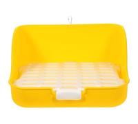 SHINEOFI Bac à Litière pour Lapins et Petits Animaux Amovible en Plastique Jaune, Toilette D’Apprentissage Propreté, Taille Moyenne, Convient aux Jeunes Lapins et Cochons D’Inde,