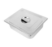 SHINEOFI Bac en Acier Inoxydable 1/2 avec Couvercle 33 X 265 X 100 MM Lot de 2 Plat Rectangulaire Épais pour Cuisson Vapeur et Buffet Bacs de Restauration Professionnelle pour