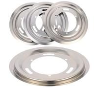 SHINEOFI Bacs de Récupération pour Cuisinière à Gaz Encastrable, Acier Inoxydable Épais, Lot de 4, Ronds, Cuisine Domestique