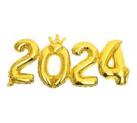 SHINEOFI Ballon Aluminium 2024 Doré Couronne Décoration Fête Nouvel An et Remise de Diplômes Ballon Chiffre Géant pour Anniversaire Accessoires de Fête Muraux Décoration Photobooth