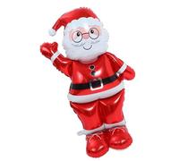 SHINEOFI Ballon Géant Père Noël 60 Pouces en Film d'Aluminium Ballon Gonflable Réutilisable pour Décoration de Fête de Noël Décoration Gonflable Festive pour Intérieur et Extérieur