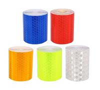 SHINEOFI Bande Réfléchissante Adhésive Blanche 5 X 300 Cm, Autocollant Décoratif Multi-usage pour Voiture et Vtt, Ruban D’avertissement Lumineux et Résistant, 5 Rouleaux Motifs Cristal